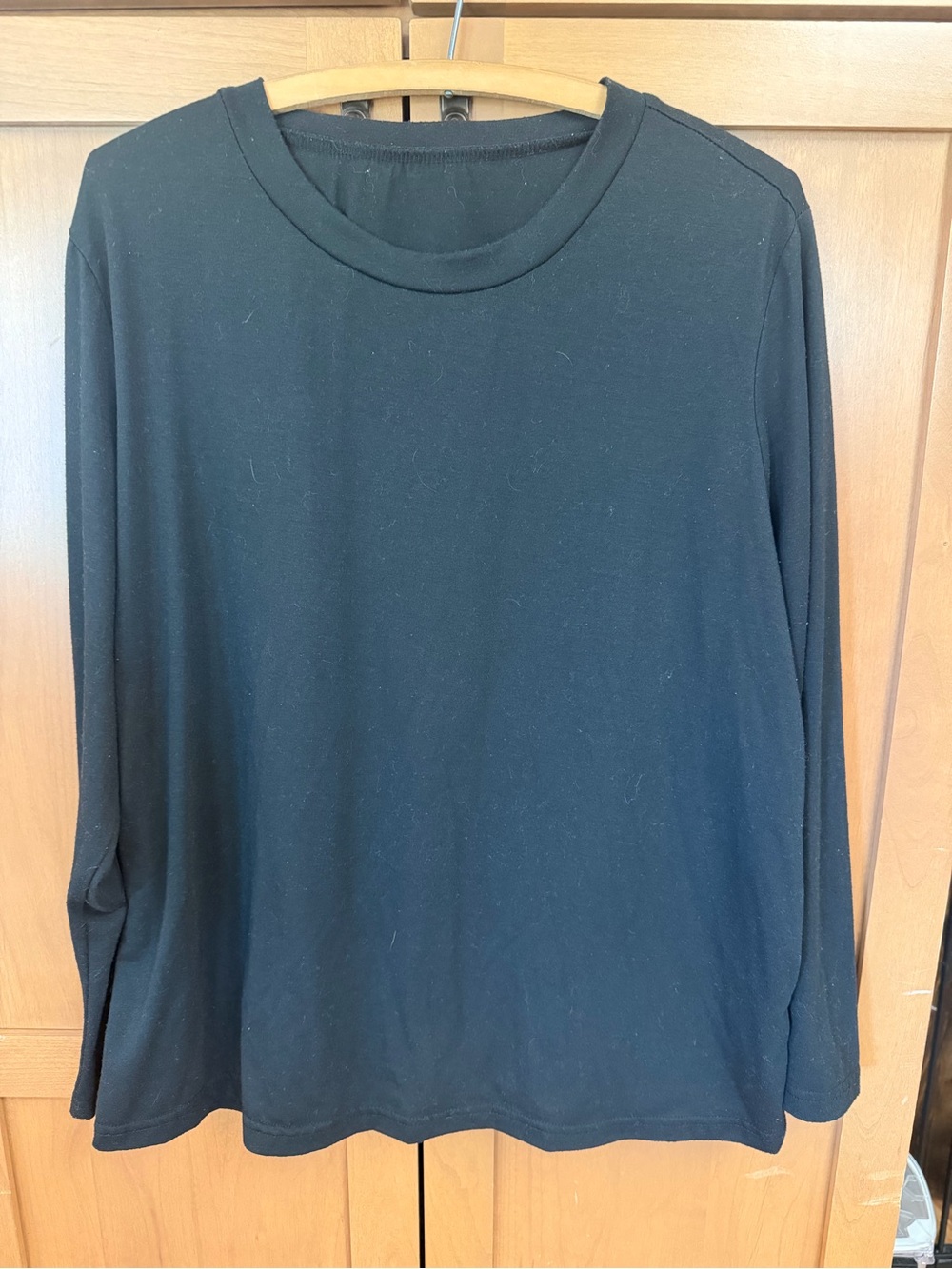 SHEIN Black Long-Sleeve Crewneck Tee